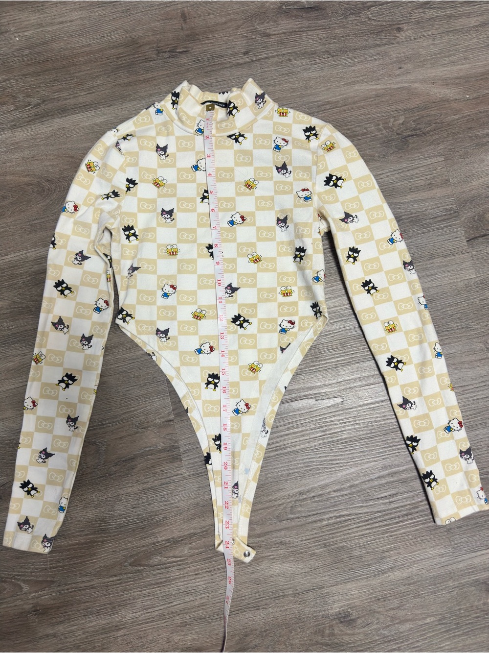 Forever 21 Beige Character-Print Long-Sleeve One-Piece Bodysuit